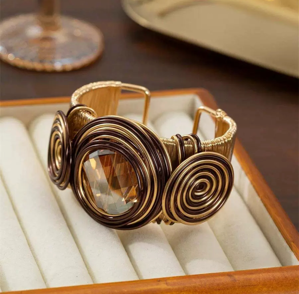 Threaded gemstone jewelry piece